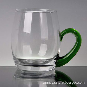 Handmade Beer Mug with Green Handle, Suitable for Promotional Gifts